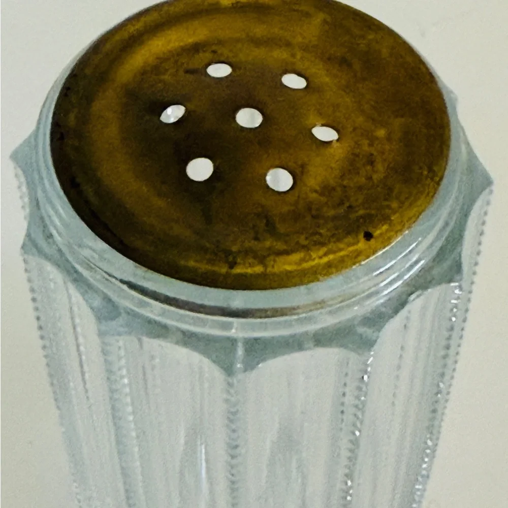 Antique Sterling Silver and Glass Talcum Powder or ? Shaker 4